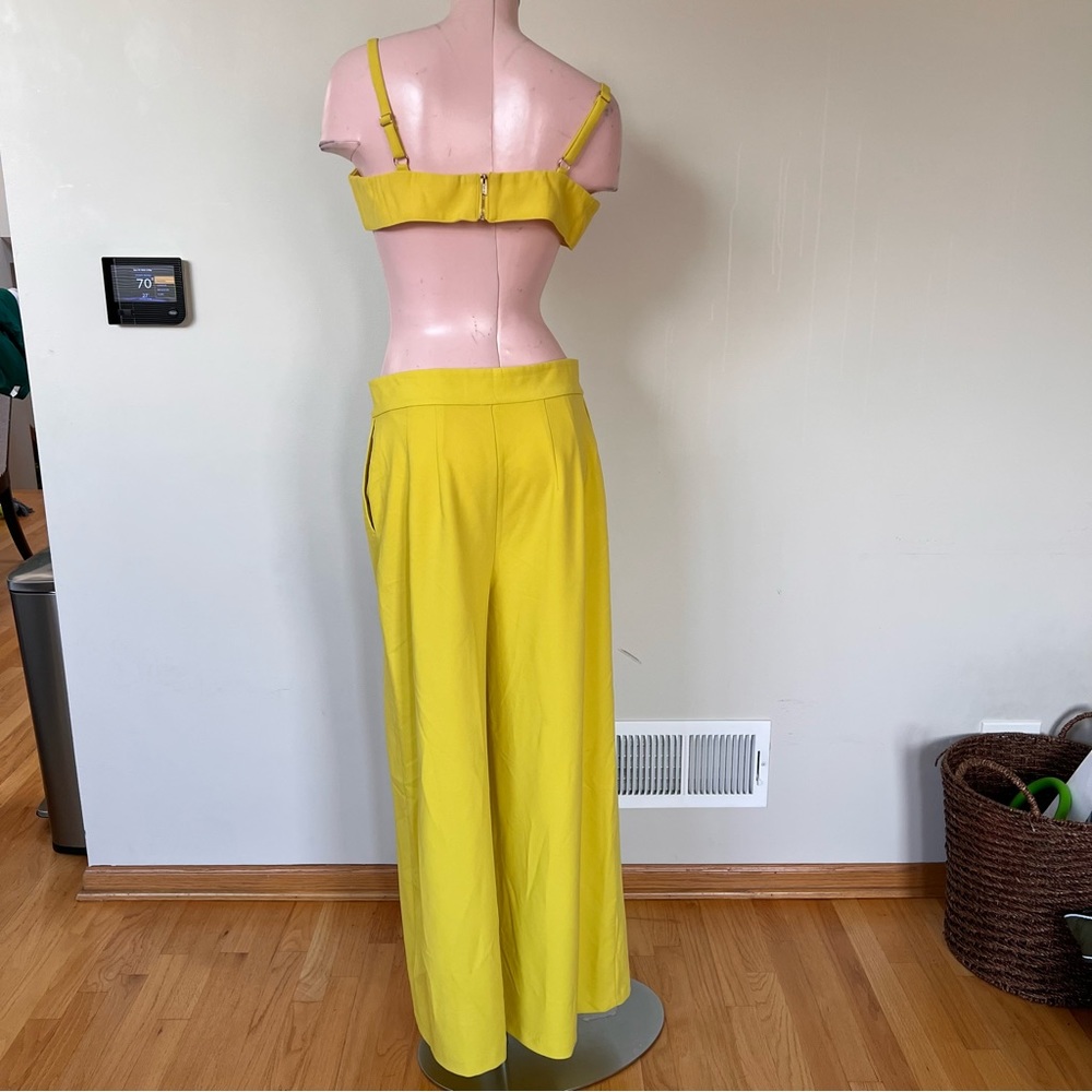 🌟 House of CB 🌟 Maite yellow crepe wide leg trousers & top - Picture 6 of 8